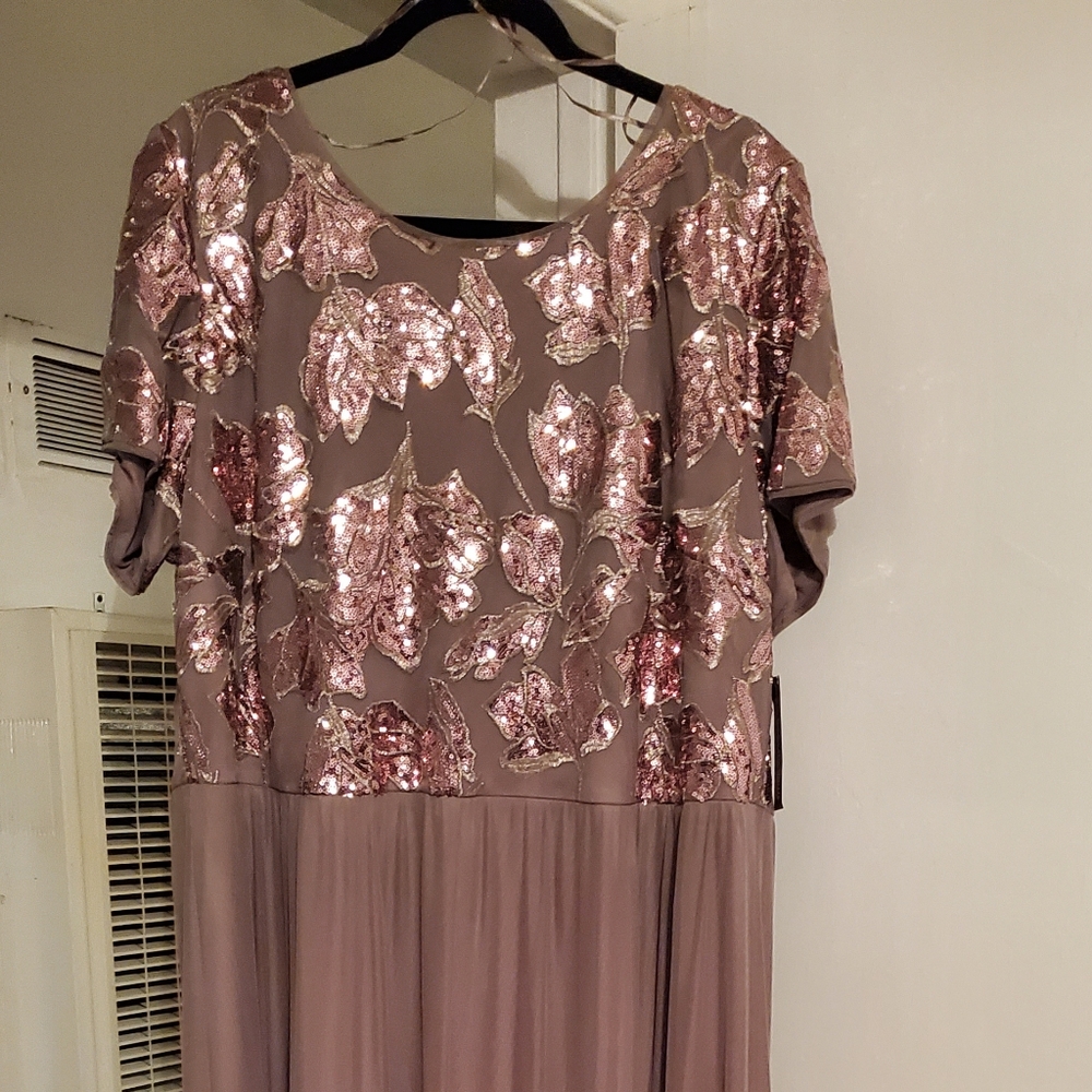 Formal gown never worn  size 22 mocha color
